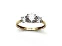 9ct Yellow Gold CZ 3 Stone Ring