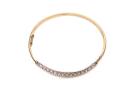 9ct Yellow Gold CZ Hinged Bangle