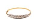 9ct Yellow Gold CZ Hinged Bangle