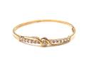 9ct Yellow Gold CZ Hinged Bangle