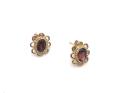 9ct Yellow Gold Garnet Stud Earrings