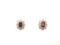 9ct Yellow Gold Garnet Stud Earrings