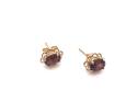 9ct Yellow Gold Garnet Stud Earrings