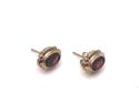 9ct Yellow Gold Garnet Stud Earrings