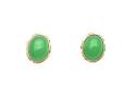 9ct Yellow Gold Oval Jade Stud Earrings