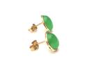 9ct Yellow Gold Oval Jade Stud Earrings