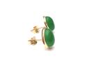 9ct Yellow Gold Oval Jade Stud Earrings