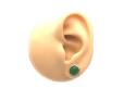 9ct Yellow Gold Oval Jade Stud Earrings