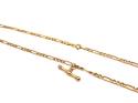 9ct Yellow Gold T-Bar Fiagro Chain