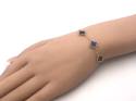 Silver Gold Plated Blue Lapis Clover Bracelet