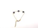 Silver Gold Plated Blue Lapis Clover Bracelet