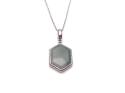 Silver Hexagonal Jade Pendant & Chain