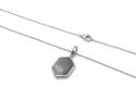 Silver Hexagonal Jade Pendant & Chain