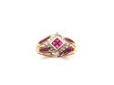 9ct Yellow Gold Ruby & Diamond Ring