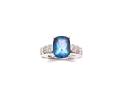 9ct Blue Topaz & Diamond Ring