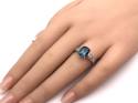 9ct Blue Topaz & Diamond Ring