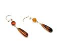 9ct Yellow Gold Amber Drop Earrings