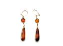 9ct Yellow Gold Amber Drop Earrings