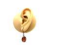 9ct Cognac Oval Amber Drop Earrings