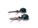 9ct Yellow Gold Malachite Drop Earrings