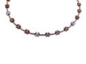 9ct Three Colour Flowers Necklet