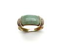 9ct Yellow Gold Jade & Diamond Ring