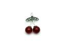 Silver Carnelian & Marcasite Cherry Pendant