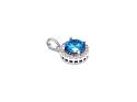 Silver Round Blue & White CZ Pendant