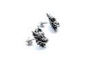 Silver Dragon Head Stud Earrings