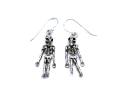 Silver Skeleton Drop Earrings