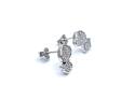 Silver CZ Cute Dog Stud Earrings