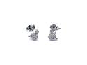 Silver CZ Cute Bunny Stud Earrings