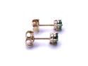 9ct Yellow Gold Emerald Stud Earrings