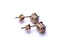 9ct Yellow Gold Amethyst Stud Earrings