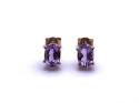 9ct Yellow Gold Amethyst Stud Earrings