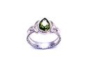 Silver Peridot Celtic Ring