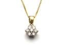 18ct Diamond Cluster Pendant & Chain