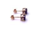 9ct Rose Gold Amethyst Stud Earrings