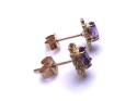 9ct Yellow Gold Amethyst Stud Earrings