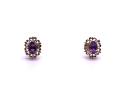 9ct Yellow Gold Amethyst Stud Earrings