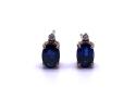 9ct Kyanite & Diamond Stud Earrings