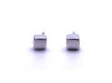 9ct White Gold Square Stud Earrings