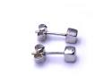 9ct White Gold Square Stud Earrings