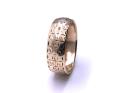 9ct Patterned Wedding Band 6mm