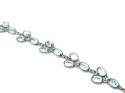 Silver Blue Topaz Rub Over Bracelet