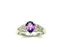 Silver Amethyst & CZ Ring