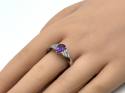 Silver Amethyst & CZ Ring