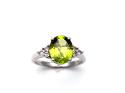 Silver Peridot CZ Ring