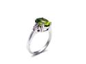 Silver Peridot CZ Ring