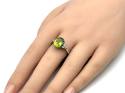 Silver Peridot CZ Ring